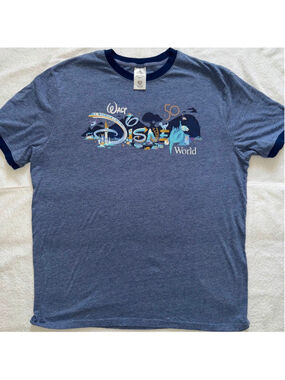 NWOT Adult XL Disney Parks Walt Disney World 50th Anniversary Ringer TShirt